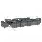 Preview: 21-tlg. Garten-Essgruppe mit Kissen Poly Rattan Grau