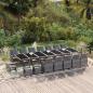 Preview: ARDEBO.de - 21-tlg. Garten-Essgruppe mit Kissen Poly Rattan Grau