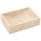 Preview: Waschtisch mit Creme Marmorbecken Massivholz Teak