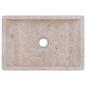 Preview: Waschtisch mit Creme Marmorbecken Massivholz Teak