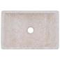 Preview: Waschtisch mit Creme Marmorbecken Massivholz Teak