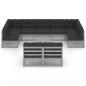 Preview: 10-tlg. Garten-Lounge-Set mit Kissen Grau Massivholz Kiefer