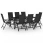 Preview: ARDEBO.de - 9-tlg. Garten-Essgruppe Aluminium Anthrazit
