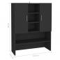 Preview: Waschmaschinenschrank Schwarz 70,5x25,5x90 cm