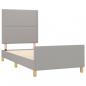 Preview: Bettgestell mit Kopfteil Hellgrau 100x200 cm Stoff