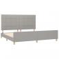 Preview: Bettgestell mit Kopfteil Hellgrau 200x200 cm Stoff