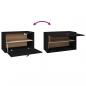 Preview: Wandschrank Schwarz 60x30x35 cm Massivholz Kiefer