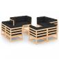 Preview: ARDEBO.de - 9-tlg. Garten-Lounge-Set mit Kissen Massivholz Kiefer