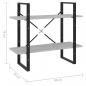 Preview: Bücherregal 2 Fächer Betongrau 80x30x70 cm Holzwerkstoff