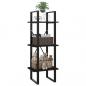 Preview: ARDEBO.de - Bücherregal 3 Fächer Schwarz 40x30x105 cm Holzwerkstoff