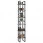 Preview: ARDEBO.de - Bücherregal 6 Fächer Betongrau 40x30x210 cm Holzwerkstoff