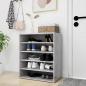 Preview: ARDEBO.de - Schuhschrank Betongrau 60x35x70 cm Holzwerkstoff