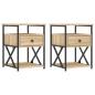 Preview: Nachttische 2 Stk. Sonoma-Eiche 40x42x55 cm Holzwerkstoff