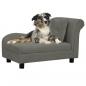 Preview: ARDEBO.de - Hundesofa mit Kissen Dunkelgrau 83x44x44 cm Plüsch  