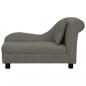 Preview: Hundesofa mit Kissen Dunkelgrau 83x44x44 cm Plüsch  