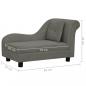Preview: Hundesofa mit Kissen Dunkelgrau 83x44x44 cm Plüsch  