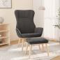 Preview: ARDEBO.de - Relaxsessel mit Hocker Dunkelgrau Stoff