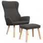 Preview: Relaxsessel mit Hocker Dunkelgrau Stoff