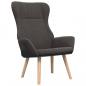 Preview: Relaxsessel mit Hocker Dunkelgrau Stoff