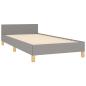 Preview: Bettgestell mit Kopfteil Hellgrau 90x190 cm Stoff