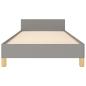 Preview: Bettgestell mit Kopfteil Hellgrau 90x190 cm Stoff