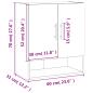 Preview: Wandschrank Grau Sonoma 60x31x70 cm Holzwerkstoff