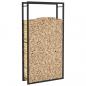 Preview: Brennholzregal Mattschwarz 80x28x154 cm Stahl