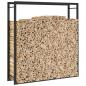 Preview: Brennholzregal Mattschwarz 110x28x116 cm Stahl
