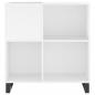 Preview: Plattenschrank Hochglanz-Weiß 84,5x38x89 cm Holzwerkstoff