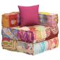 Preview: Modularer Pouf mit Kissen Patchwork Stoff