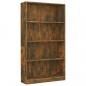 Preview: Bücherregal 4 Fächer Räuchereiche 80x24x142 cm Holzwerkstoff