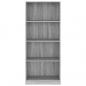 Preview: Bücherregal 4 Fächer Grau Sonoma 60x24x142 cm Holzwerkstoff