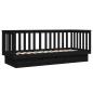 Preview: Tagesbett Schwarz 75x190 cm Massivholz Kiefer