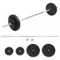 Preview: ARDEBO.de - Langhantel mit Gewichten Set 30 kg