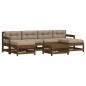 Preview: 7-tlg. Garten-Lounge-Set mit Kissen Honigbraun Massivholz