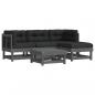 Preview: 5-tlg. Garten-Lounge-Set mit Kissen Grau Massivholz