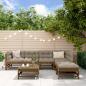 Preview: ARDEBO.de - 7-tlg. Garten-Lounge-Set mit Kissen Honigbraun Massivholz