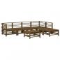 Preview: 7-tlg. Garten-Lounge-Set mit Kissen Honigbraun Massivholz