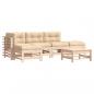 Preview: 6-tlg. Garten-Lounge-Set mit Kissen Massivholz