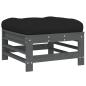 Preview: 6-tlg. Garten-Lounge-Set mit Kissen Grau Massivholz