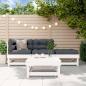Preview: ARDEBO.de - 4-tlg. Garten-Lounge-Set mit Kissen Weiß Massivholz