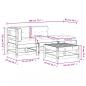 Preview: 4-tlg. Garten-Lounge-Set mit Kissen Massivholz