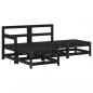 Preview: 4-tlg. Garten-Lounge-Set mit Kissen Schwarz Massivholz