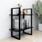 Preview: ARDEBO.de - Bücherregal 2 Fächer Schwarz 60x30x70 cm Holzwerkstoff