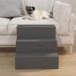 Preview: ARDEBO.de - Haustiertreppe Grau 40x37,5x35 cm Massivholz Kiefer