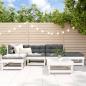 Preview: ARDEBO.de - 6-tlg. Garten-Lounge-Set mit Kissen Weiß Massivholz