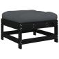 Preview: 6-tlg. Garten-Lounge-Set mit Kissen Schwarz Massivholz