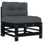 Preview: 8-tlg. Garten-Lounge-Set mit Kissen Schwarz Massivholz