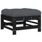 Preview: 8-tlg. Garten-Lounge-Set mit Kissen Schwarz Massivholz