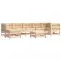 Preview: 8-tlg. Garten-Lounge-Set mit Kissen Massivholz